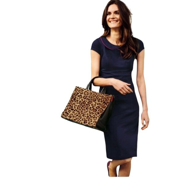 Boden Dresses & Skirts - Boden Navy Dress 4 Peter Pan Collar Small The Strand Mini Navy Blue Pink